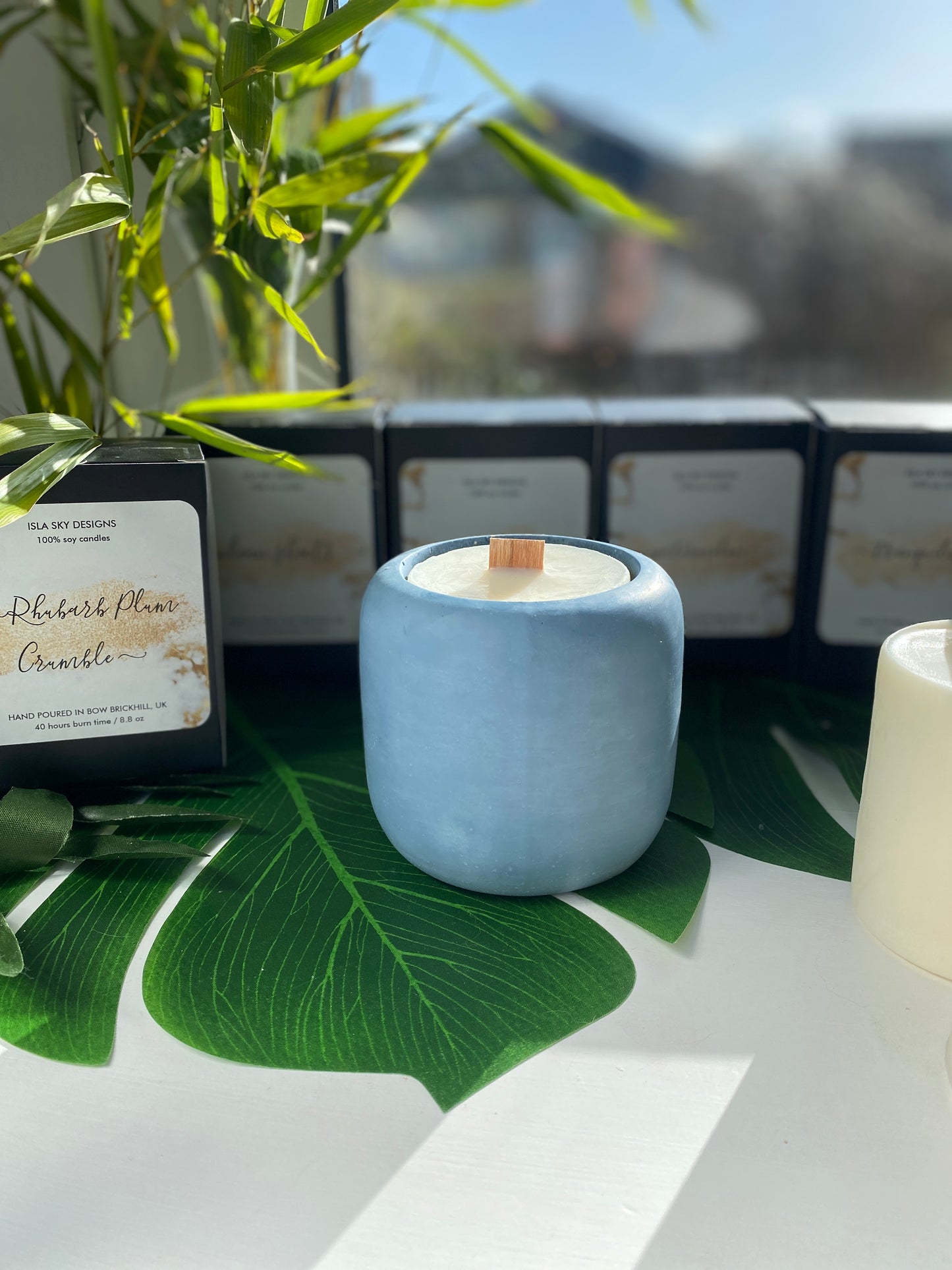 "Isla" Refillable Candle - Blue